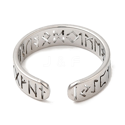 Non-Tarnish 304 Stainless Steel Open Cuff Rings RJEW-K245-57P-1