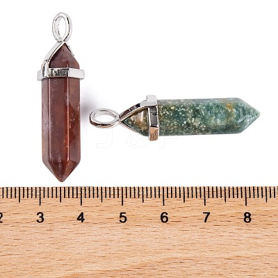 Natural Indian Agate Pointed Pendants G-M378-01P-A39-1
