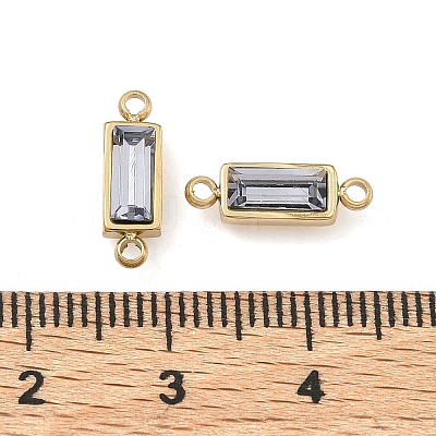 Birthstone 304 Stainless Steel Rhinestone Connector Charms STAS-L022-576G-04-1