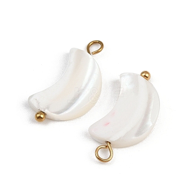 Natural Shell Moon Pendants STAS-D378-37G-1