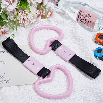 2Pcs ABS Plastic Heart Rear Bumper Warning Handle Ring HJEW-SP0001-49A-1