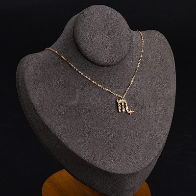 925 Sterling Silver Colorful Cubic Zirconia Constellation Pendant Cable Chain Necklaces for Women STER-R009-01G-07-1