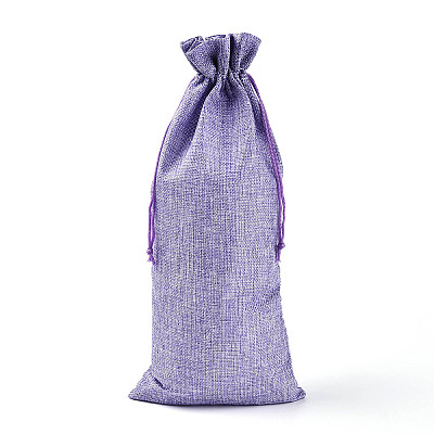Rectangle Polyester Imitation Burlap Packing Pouches ABAG-N009-01A-02-1