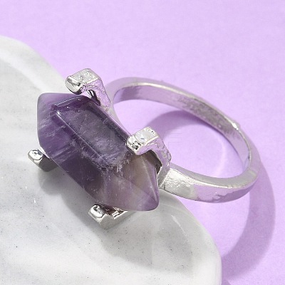Natural Amethyst Finger Rings X-RJEW-P121-A02-1