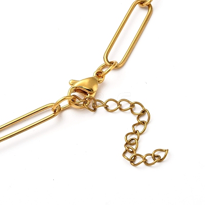 304 Stainless Steel Paperclip Chain Necklace NJEW-M183-04G-A-1