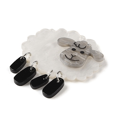 Acrylic Alloy Pendants SACR-S679-03A-1