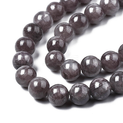 Natural Dyed Yellow Jade Gemstone Bead Strands G-R271-6mm-Y23-1