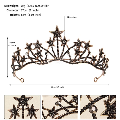 Alloy Rhinestone Hair Bands for Woman Girls PW-WGA69DD-13-1