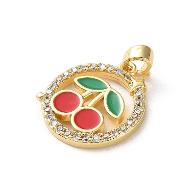 Brass Micro Pave Cubic Zirconia Pendants KK-P320-09B-G-1