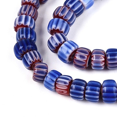 Handmade Millefiori Glass Chevron Beads Strands LAMP-T021-27A-03-1