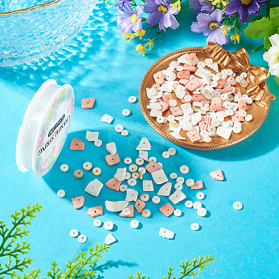 DIY Natural Shell Beads Bracelet Making Kit DIY-CF0001-10-1