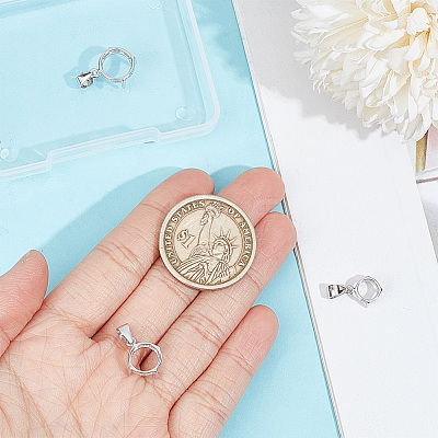 3Pcs 3 Styles Rhodium Plated 925 Sterling Silver Open Back Bezel Pendant Cabochon Settings STER-GO0001-22-1