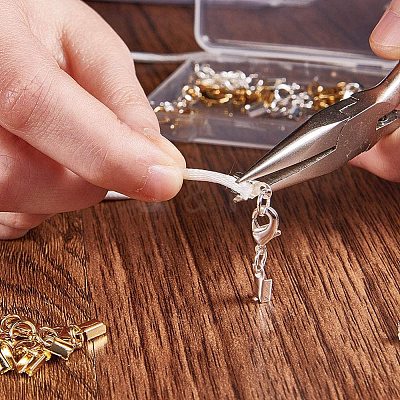 Rack Plating Brass Lobster Claw Clasps with Clip Ends KK-PH0035-34-1