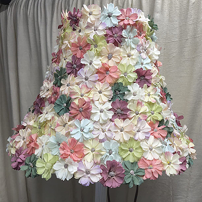 100Pcs 10 Style Silk Cloth Flower DIY-WR0003-92-1