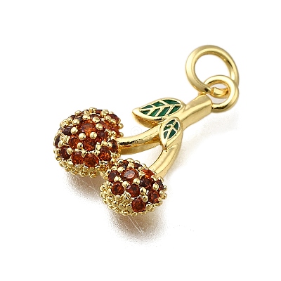 Brass Micro Pave Clear Cubic Zirconia Pendants ZIRC-I070-036G-1