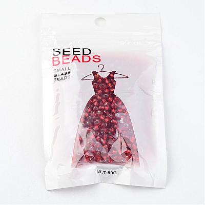6/0 Round Silver Lined Round Hole Glass Seed Beads X-SEED-A005-4mm-25-1