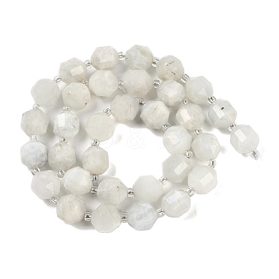 Natural White Moonstone Beads Strands G-O201B-127G-1
