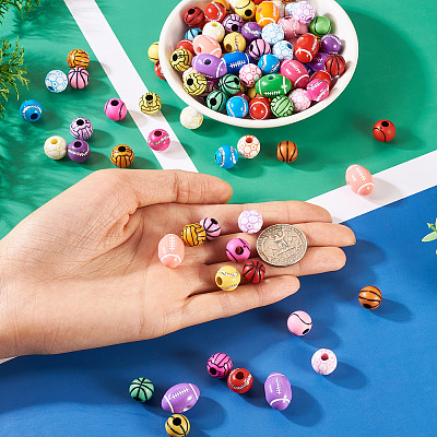 120Pcs 6 Styles Acrylic Beads OACR-TA0003-78-1