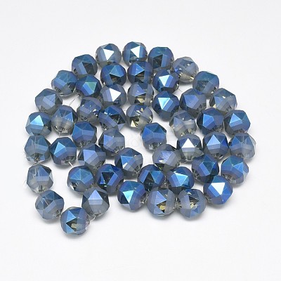 Electroplate Glass Beads Strands EGLA-Q085-10mm-01-1