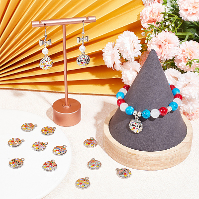50Pcs Alloy Enamel Pendants ENAM-SC0007-75-1