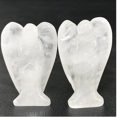 Natural Quartz Crystal Carved Healing Angel Figurines PW-WG73241-10-1