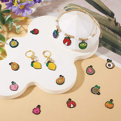 30Pcs 15 Styles Alloy Enamel Pendants ENAM-TA0003-31-1
