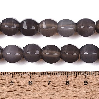 Natural Grey Agate Beads Strands G-Q608-08A-06-1