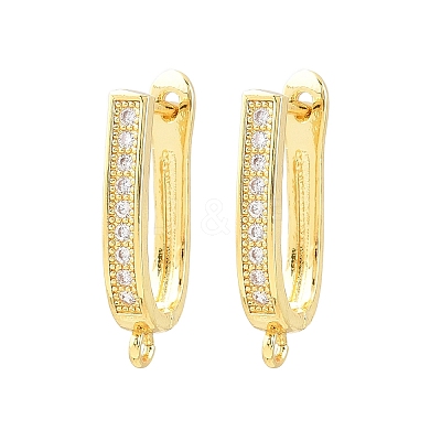 Brass Micro Pave Cubic Zirconia Hoop Earring Findings CU-CBAB5B4-09G-1