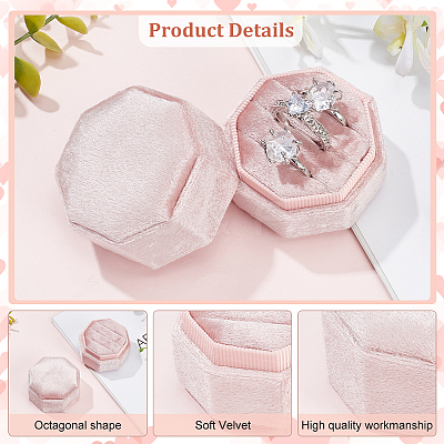 3-Slot Octagon Velvet Rings Storage Boxes CON-WH0099-13B-1