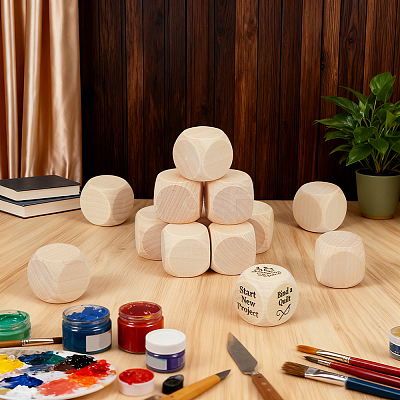 Schima Wood Blank Dice WOOD-WH0124-154A-1