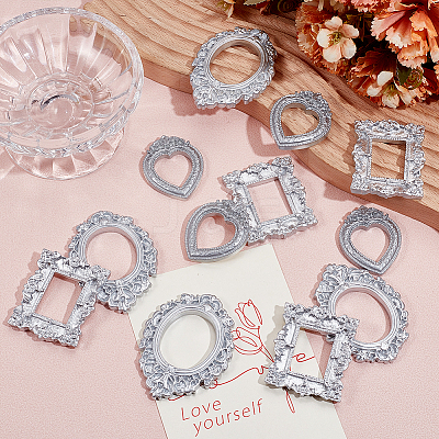 12Pcs 3 Styles Resin Embossed Photo Frames AJEW-NB0007-74-1
