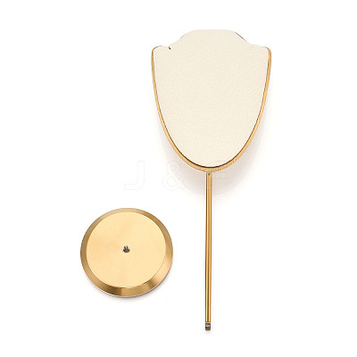 Bust Shaped Microfiber Necklace Display Stands with Golden Tone Aluminum Alloy Support ODIS-H006-01D-1