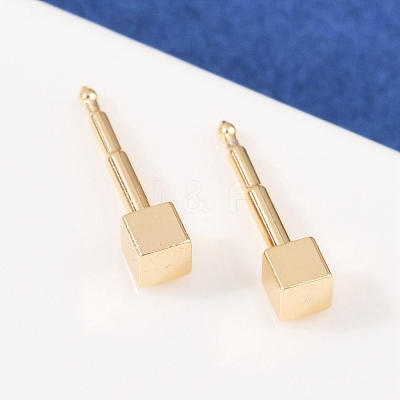 Brass Stud Earrings for Women EJEW-G441-05B-G-1