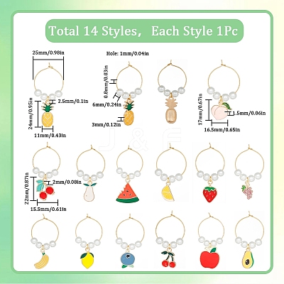 Alloy Enamel Wine Glass Charms AJEW-SC0002-10-1