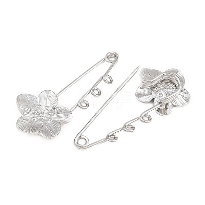Peach Blossom 304 Stainless Steel Safety Pins Brooch Findings SA-CBA098D-14B-P03-1