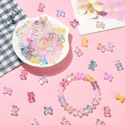 100Pcs Electroplate Transparent Glass Bead EGLA-CJ0001-21-1