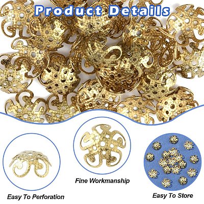 30Pcs Ion Plating(IP) 304 Stainless Steel Bead Caps STAS-YW0003-29-1