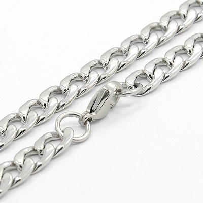 Tarnish Resistant Men's 304 Stainless Steel Curb Chain Necklaces LS-STAS-O037-77P-1