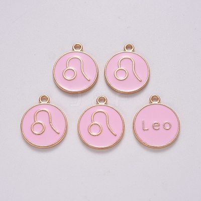 Alloy Enamel Pendants X-ENAM-S124-01B-09G-1