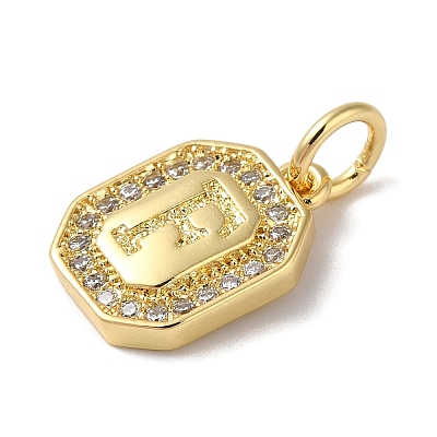 Real 18K Gold Plated Brass Micro Pave Clear Cubic Zirconia Pendants KK-L216-002G-F-1