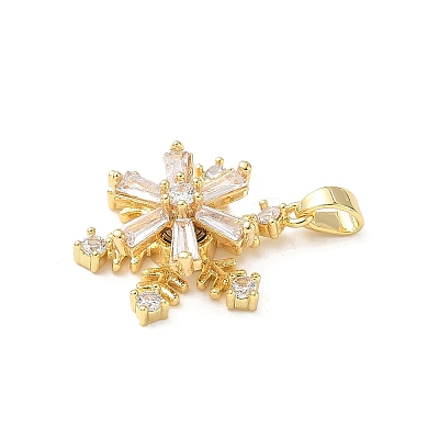 Brass Micro Pave Cubic Zirconia Rotating Pendants KK-M323-01A-G-1