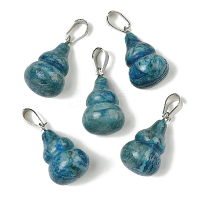 Dyed & Heated Natural Blue Agate Pendants G-B127-03P-06-1