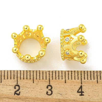 Crown Brass European Beads KK-L075-020G-1