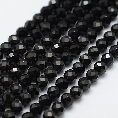 Natural Black Spinel Beads Strands G-E366-07-5mm-1