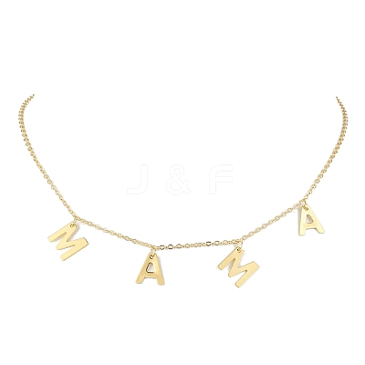 Mother's Day 304 Stainless Steel Letter MAMA Pendant Necklace NJEW-JN04702-1