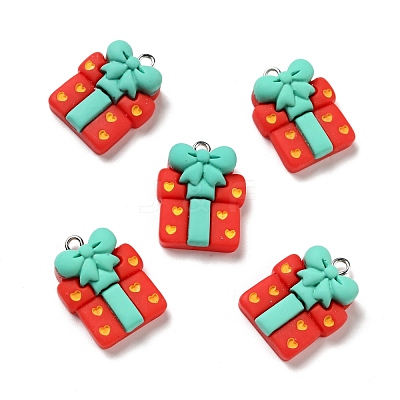 Christmas Opaque Resin Pendants RESI-G043-A04-1