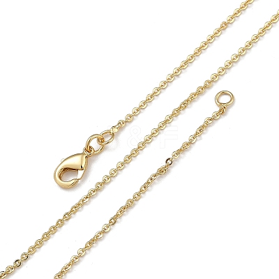 1.4mm Rack Plating Brass Cable Chain Necklaces for Women Men MAK-L044-23G-1