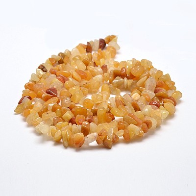 Natural Yellow Aventurine Chip Beads Strands X-G-L269-36-1