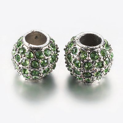 Alloy Rhinestone European Beads PALLOY-F200-03C-1