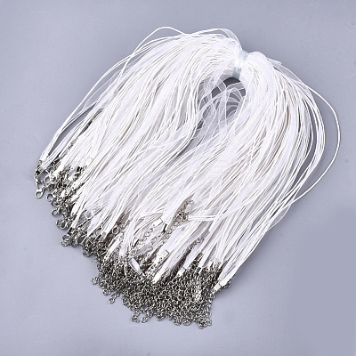 Waxed Cord and Organza Ribbon Necklace Making NCOR-T002-101-1